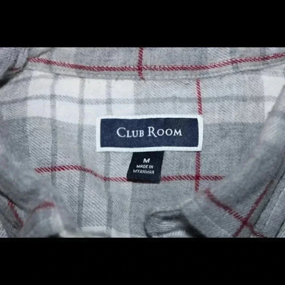 Club Room - Men’s Plaid Flannel Button Down Shirt Size M Medium - Picture 2 of 3